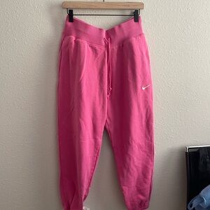 Nike Pink Track Pants with Tapered Leg Design